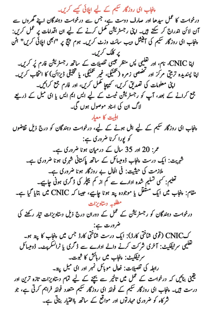 Maryam Nawaz Punjab e-Rozgar Scheme for Unemployed Youth 2025