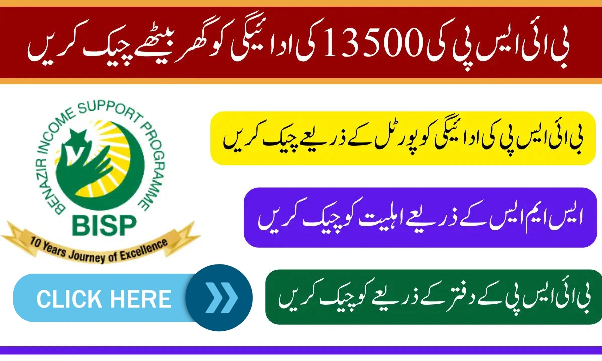 New BISP 8171 Payment Status Check via CNIC